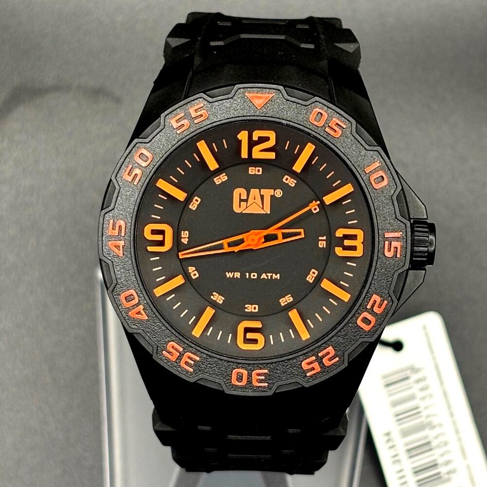 CAT Caterpillar Motion LB.111.21.134 Black Orange 45mm Men's Watch NIBWT